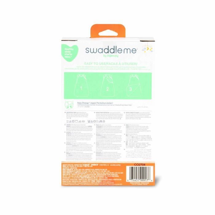 INGENUITY Swaddling Sleeping Bag, Sun Sleeping Bag, for Summer TOG 0.5, Adjustable from 3 to 18 months, Oeko-Tex certified
