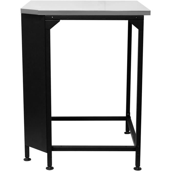 Corner table - COZZE - Stainless steel worktop - Black