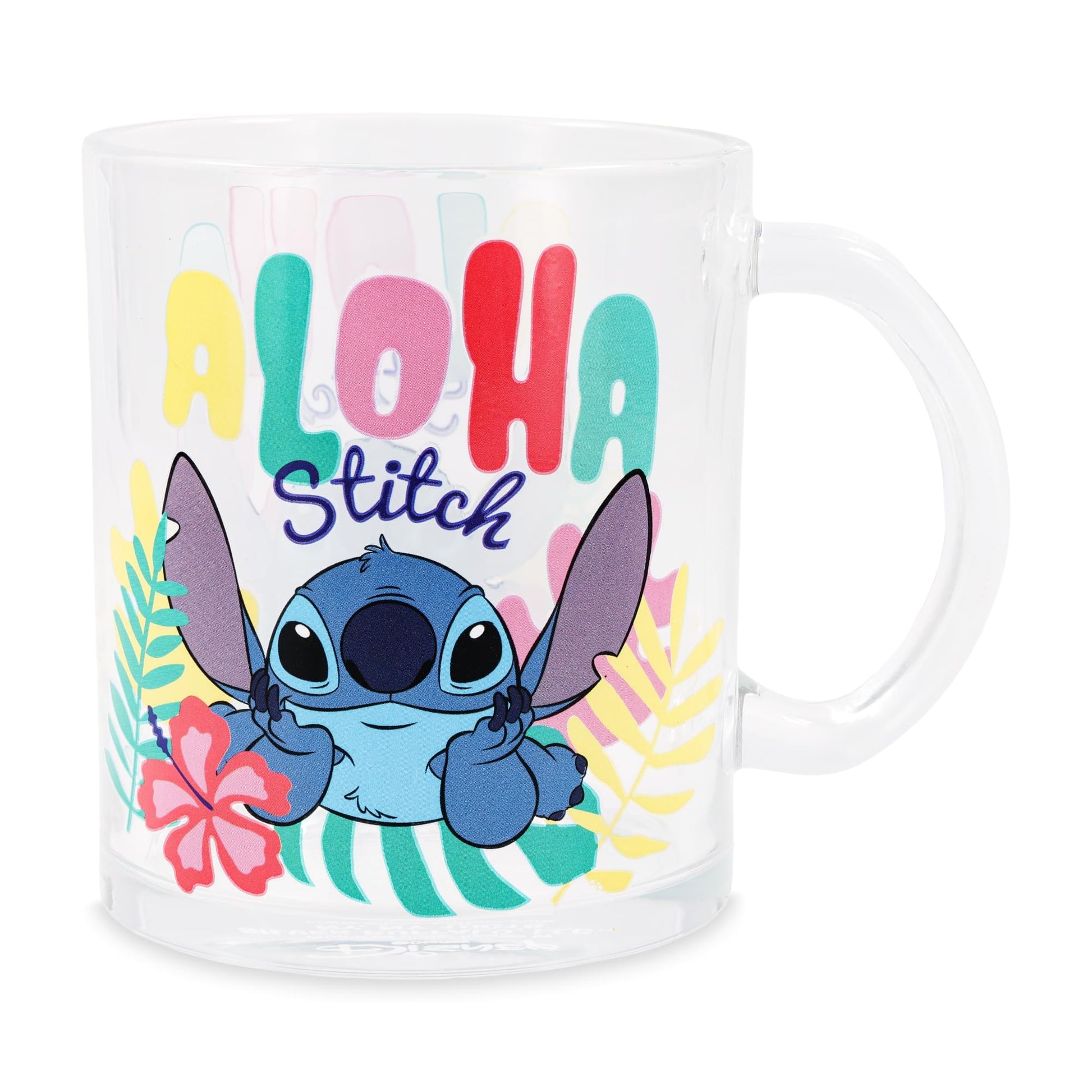 Disney Lilo & Stitch "Aloha" 18-Ounce Glass Coffee Mug