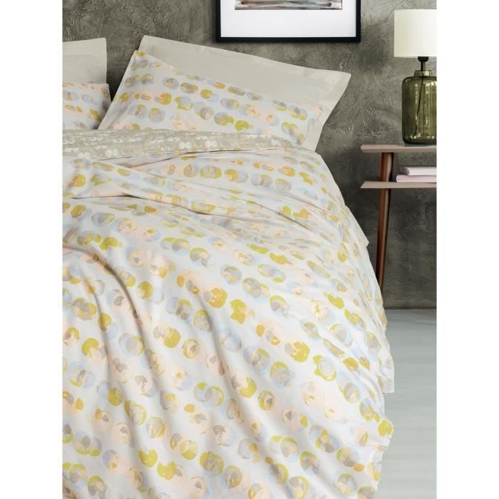 Bedding set - 1 duvet cover 220 x 240 cm + 2 pillowcases 60 x 60 cm - 100% cotton - Beige