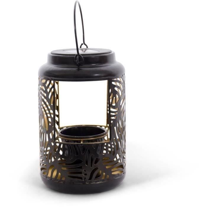 Solar Lantern - GARDEN ID Flower Lamp - 12 x 19 cm Pot 6.5 x 6 cm - 8h lighting - AAA battery - Openwork design.
