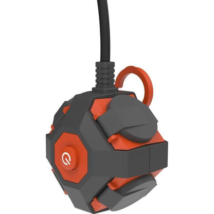 Power Globe - QUARX - IP44 - 4 sockets, switch, 3m cable