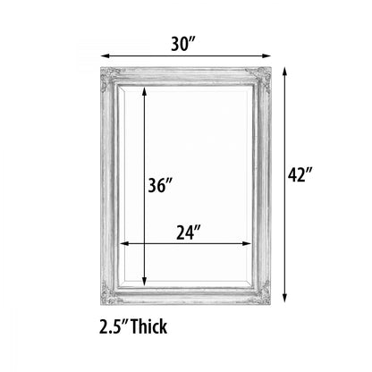Mini Grand Victorian Mirror 24x36 Silver