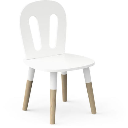 Set 1 table + 2 chairs - FIMIANA - Scandinavian style - Matt white / Kronberg oak - DEMEYERE