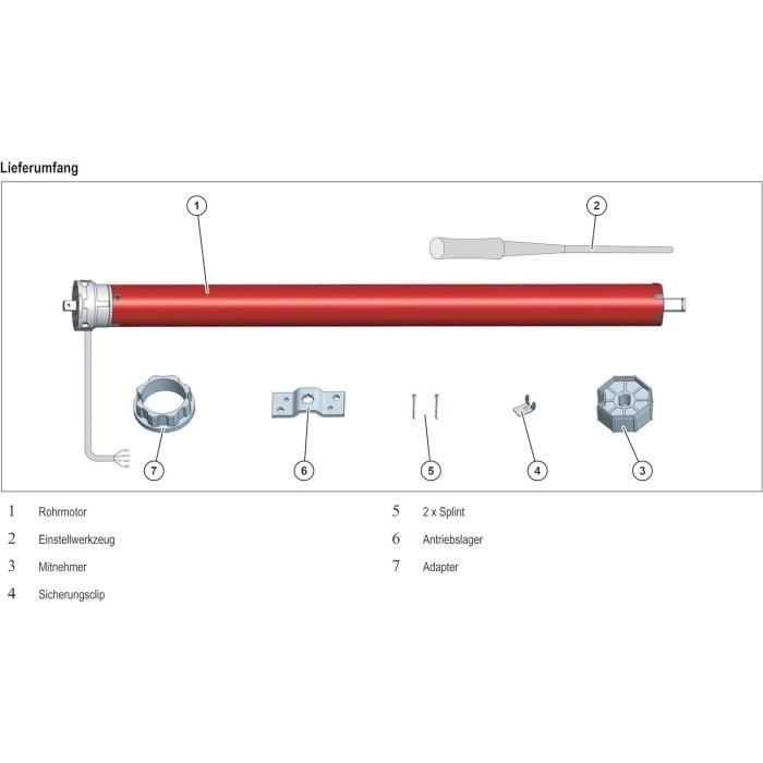Wired roller shutter motor RM10MS SUPERROLLO - SR20110 - Diameter 40 mm - 10 Nm - Max. curtain weight 22 kg