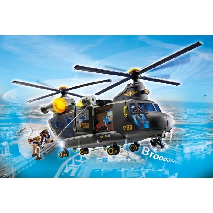 PLAYMOBIL 71149 Special Forces Transport Helicopter - Police Officers - City Action - Elite Unit