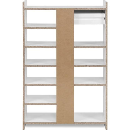 Shoe cabinet - MÜNSTER - White - 12 pairs of shoes - 71.5 x 25 x 109 cm