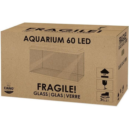 Aquarium 60 - CIANO - 58 L + Filter + LED + Heater + Consumables - White
