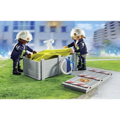 PLAYMOBIL 71465 Firefighters with rescue cushion - Action Heroes - Firefighters - Ages 4 and up