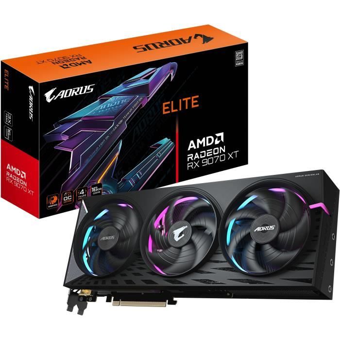 Graphics card - GIGABYTE - AORUS Radeon RX 9070 XT ELITE - 16 GB