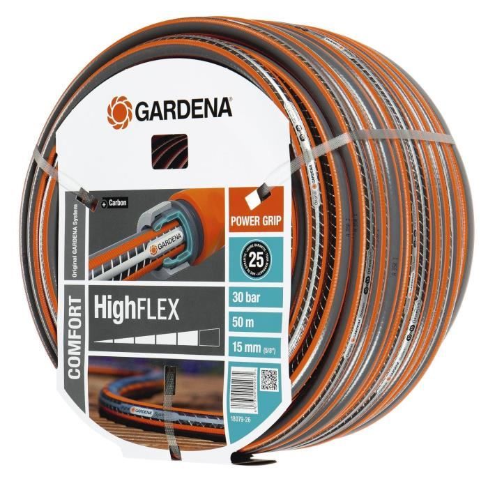 Gardena Comfort Highflex watering pipe-Length 50m-Ø15mm-Anti-node and non-deformable-20 years warranty (18079-26)