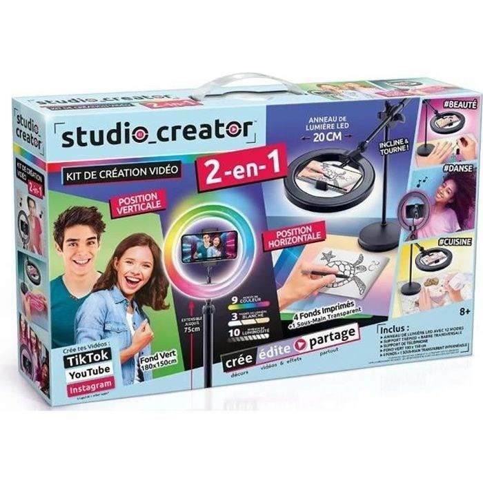 Canal Toys - 2-in-1 Video Studio with multicolored LED light ring, double function stand - Studio Creator - INF027
