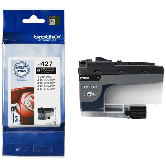 Ink cartridge LC427BK - BROTHER - Black - 3000 pages - For Brother MFC-J6955DW, MFC-J6957DW, MFC-J5955DW and HL-J6010DW