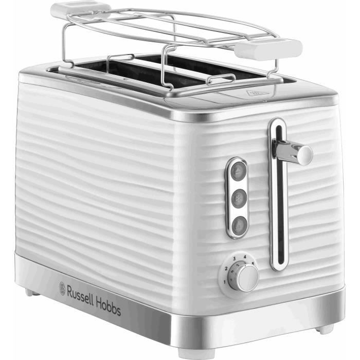 Russell Hobbs 24370-56 Toaster Grille Pain XL Inspire, Browning control, Décongéle, Warming, Viennoiserie - White heating
