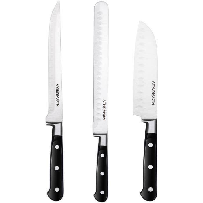 Knife Set - ARTHUR MARTIN - AMC1586 - Knife Set - 3 pieces - Black