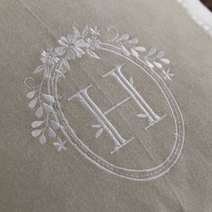 Cushion - TODAY - CHARME - Slub x Chambray x Berenice Embroidery - 40 x 40 cm