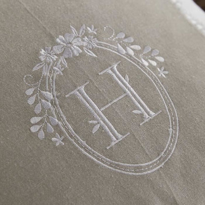 Cushion - TODAY - CHARME - Slub x Chambray x Berenice Embroidery - 40 x 40 cm