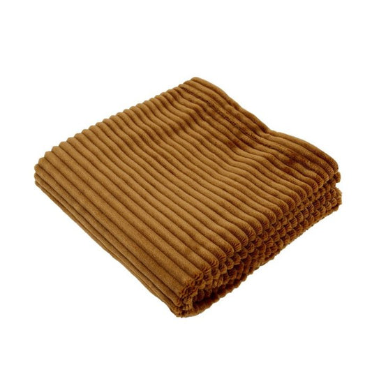 Boudoir blanket - DOMIVA - Caramel - 75 x 100 cm - Corduroy, soft and warm