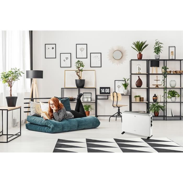 Electric convector heater 2000W OCEANIC - 3 powers - Mobile - White