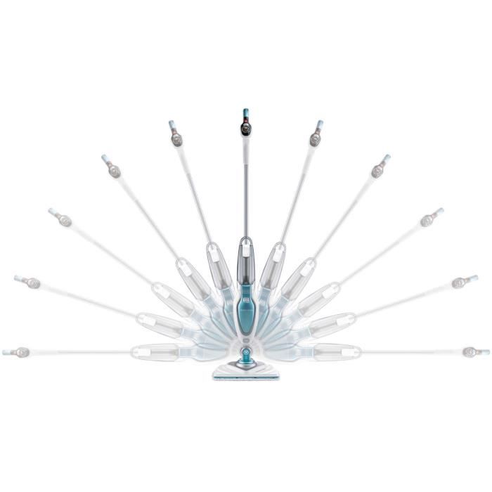 BLACK & DECKER FSM1630-QS - Delta head steam mop - 1600 W - 4 accessories - White / Blue