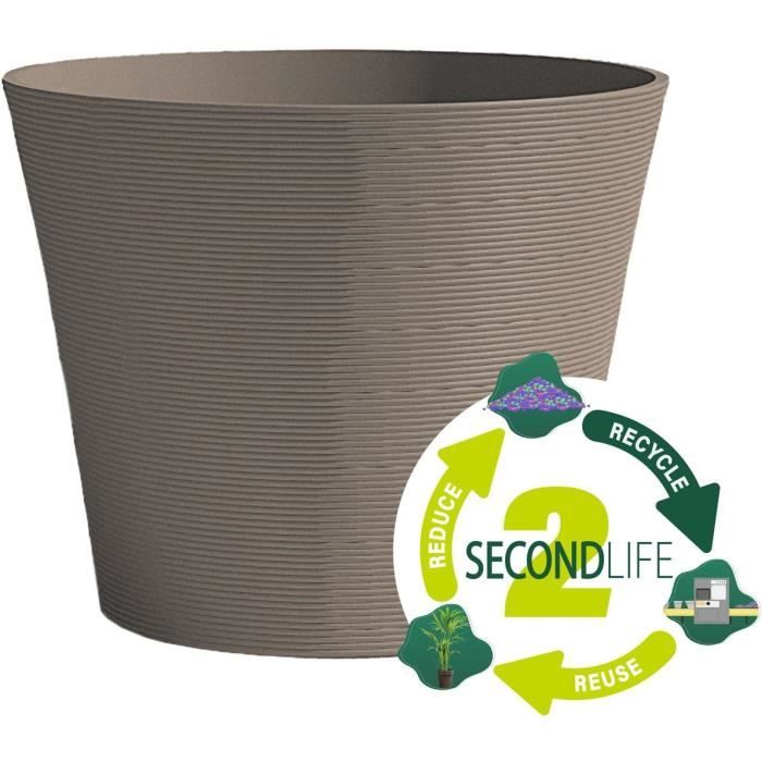 Flowerpot - GARDEN ID - Green Care Sense Taupe - 40 x 34 cm - 10 year warranty - 100% recycled - UV and frost resistant