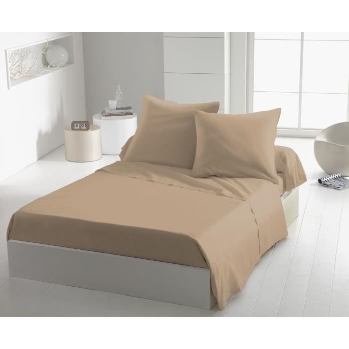 Flat sheet - HOME LINGE PASSION - HP72103 - 82 g Microfiber - 240 x 300 cm - Beige
