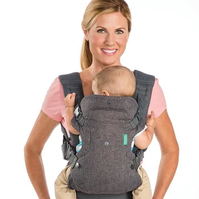 Baby carrier Flip ergonomic 4 in 1 gray - INFANTINO - Flip ergonomic 4 in 1 - Polyester - From 3.6 to 14.5 kg