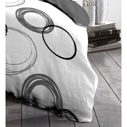 Audace microfiber duvet set - 1 duvet cover 240x260 cm + 2 pillowcases 63x63 cm - Light gray - Home Linen Passion