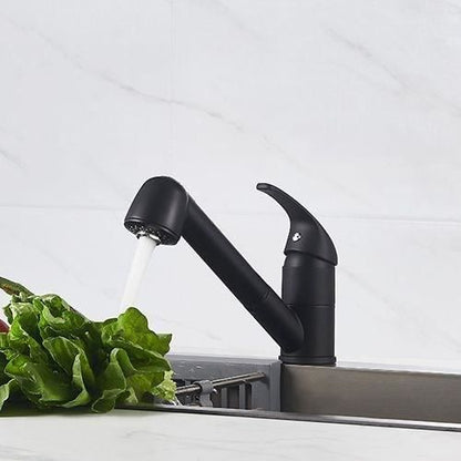 Sink Mixer Tap - BAGO - Pull-Out 2-Jet Spray - Matte Black - Classic Design - Easy Installation