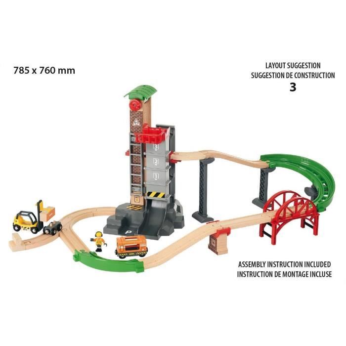Brio World Grand Circuit Multimodal Platform - Box 32 pieces - Wooden train circuit - Ravensburger - From 3 years old - 33887
