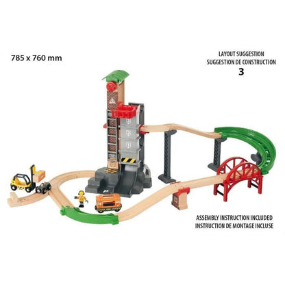 Brio World Grand Circuit Multimodal Platform - Box 32 pieces - Wooden train circuit - Ravensburger - From 3 years old - 33887