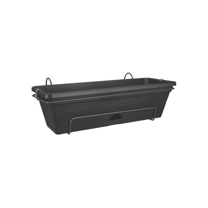 Elho Balconiere Green Basics Allin1 50 - Exterior & Balcony - L 25.7 x W 47.3 x H 16.7 cm - Living black