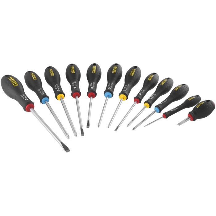 12 Piece Screwdriver Set - STANLEY FATMAX - FMHT65426-0 - Electrician + Mechanic + Phillips + Pozidriv