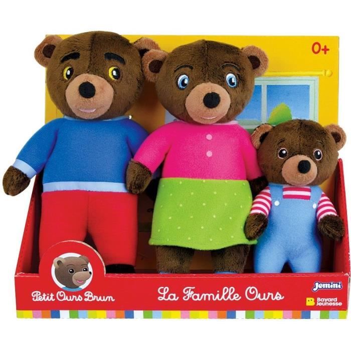 Plush box - LITTLE BROWN BEAR - JEMINI - Family: Mama bear, Papa bear and Little brown bear