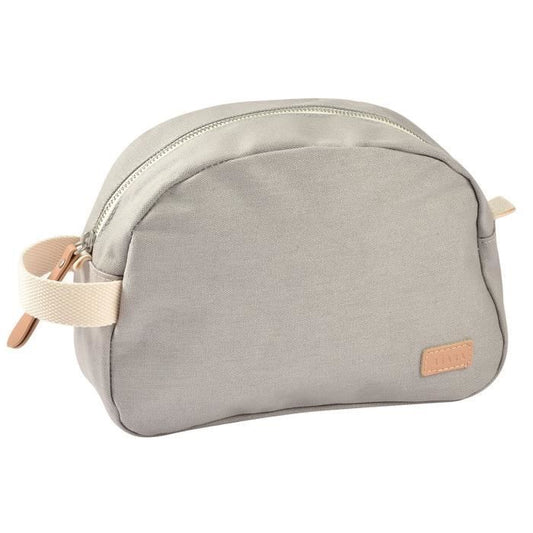 BEABA, pearl gray canvas baby toiletry bag