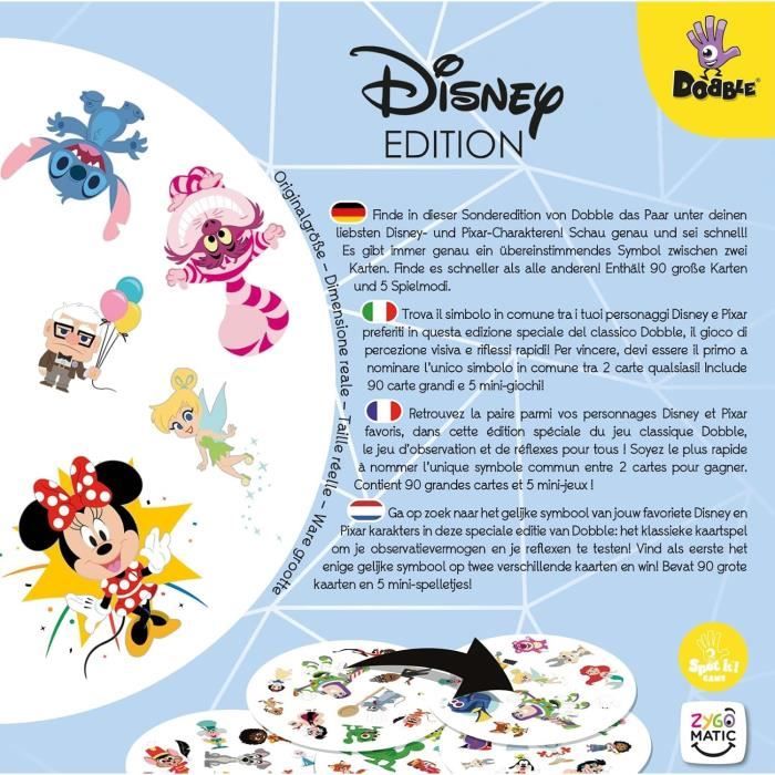 Dobble: Disney 100 years|Zygomatic - Board game - 5 mini-games - from 6 years old