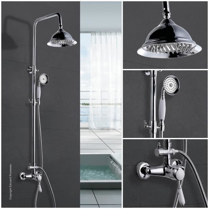 Rousseau shower column with retro - chrome mechanical mixer