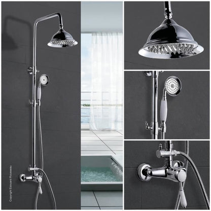 Rousseau shower column with retro - chrome mechanical mixer