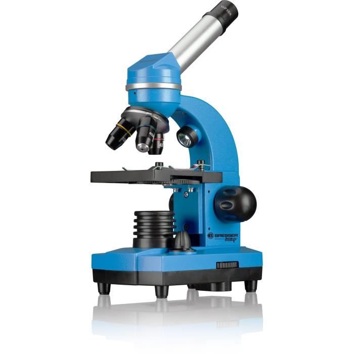 BIOLUX SEL - BRESSER JUNIOR student microscope - 40x-1600x magnification - experiment kit - blue