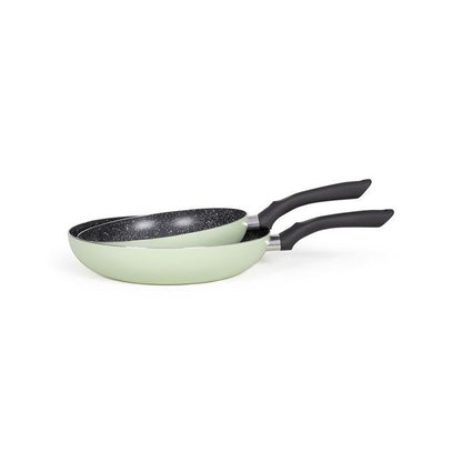 Set of 2 stone-look frying pans - Livoo - MEN124VE - Green