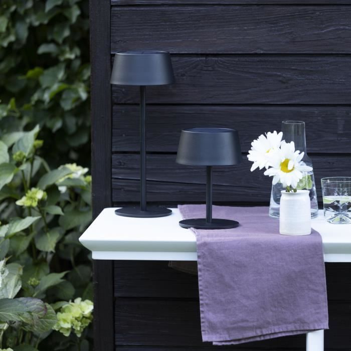 Outdoor table lamp - BRILLIANT - PICCO - LED and solar - Metal and plastic - 5 W - Frosted black