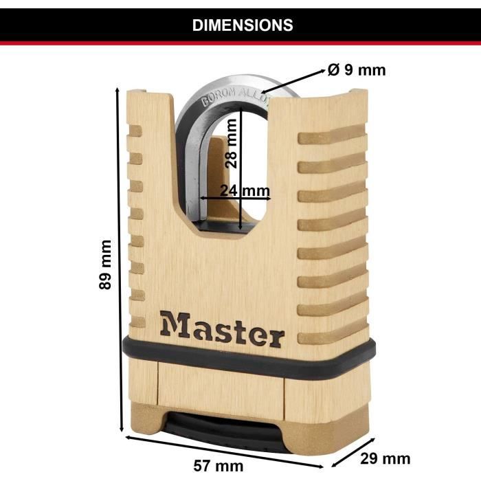 MASTER LOCK High Security Solid Brass Padlock [Protected Shackle] [a Combination] M1177EURD