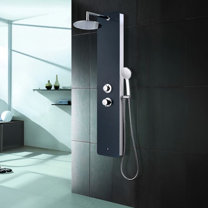 ROUSSEAU Hydromassage shower column Eris anthracite gray