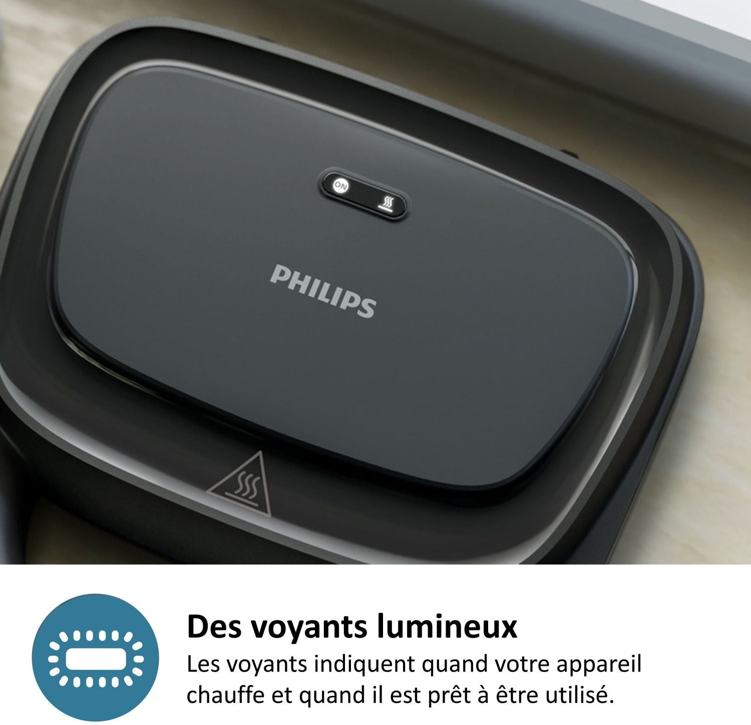 Croque-monsieur machine - PHILIPS - HD2331/90 - 750 W - Triangular plates - Black