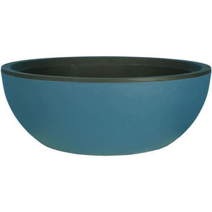 RIVIERA COUPE GRANIT round flower box - Plastic - Diameter 40 cm - Blue