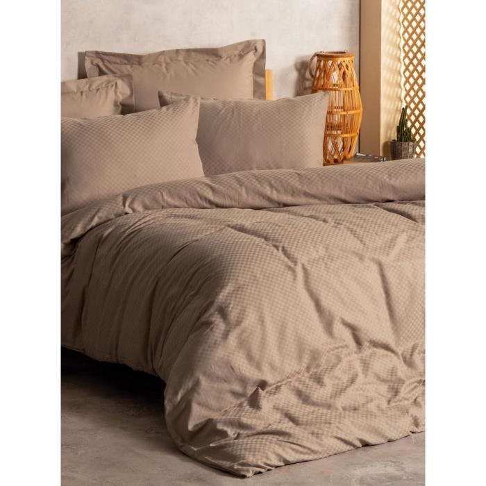 Bedding set - 1 duvet cover 220 x 240 cm + 2 pillowcases 60 x 60 cm - 100% cotton - Mink