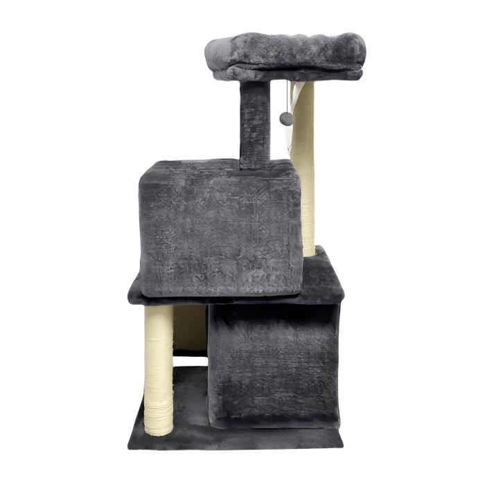 FLOPI Dark grey cat tree - 44.5 x 48 x 86 cm - Dark grey - 1 platform, 1 play ball, 2 niches, 1 ramp