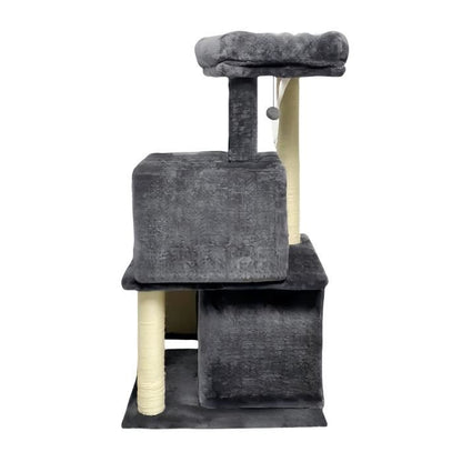 FLOPI Dark grey cat tree - 44.5 x 48 x 86 cm - Dark grey - 1 platform, 1 play ball, 2 niches, 1 ramp