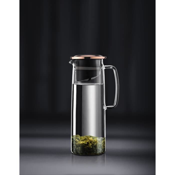 Glass Infuser Pitcher - BODUM - Biasca - Copper Lid with Filter - 1.2 L - Transparent