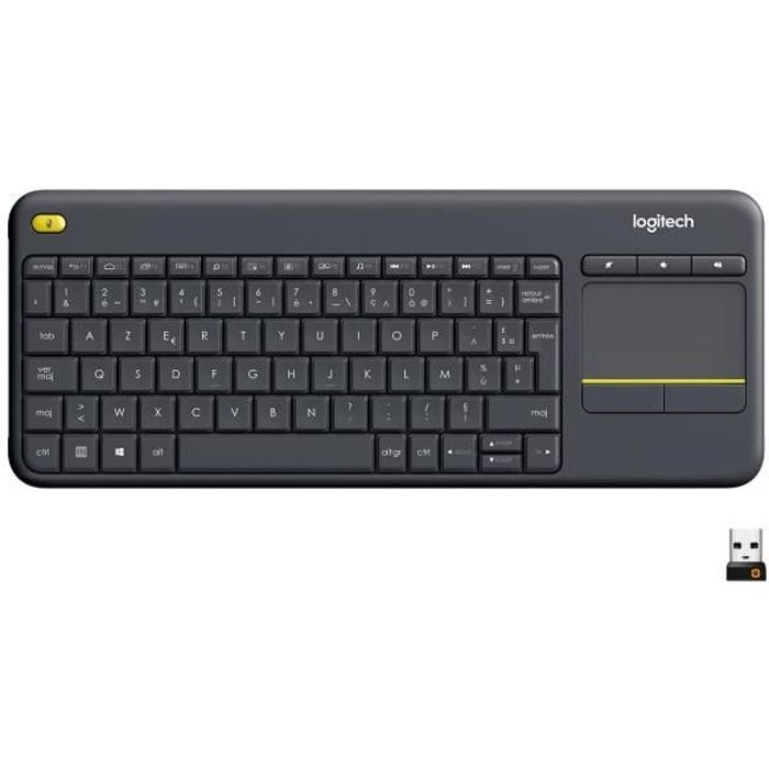LOGITECH K400 Plus Multimedia TV Keyboard - AZERTY - Wireless - Touchpad
